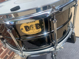 Pork pie brass snare big black BOB 6.5 by 14 excellent condition