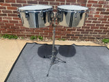 Ludwig vintage timbales size 13” and 14” complete with stand