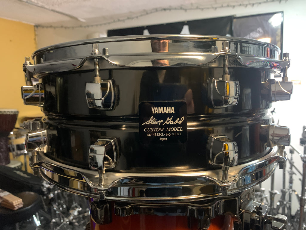 YAMAHA Steve Gadd Model SD455SG Brass Snare Drum Black 14"x5.5" Made in JAPAN