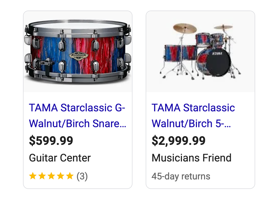 NEW TAMA 250TH ANNIVERSARY SET with MATCHING SNARE
