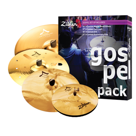 Zildjian GOSPEL Cymbals Set for Drums - Free 18" A Custom EFX+ Choose: Heads, Sticks, Tunebot, Headphone-Kickport! DEAL AC0801G