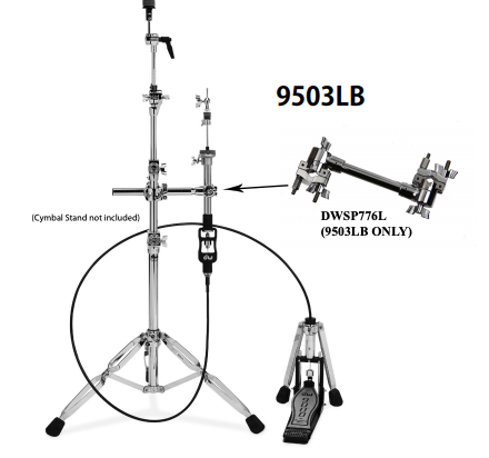 DW DWCP9999 9000 Series Heavy Duty Single Tom and Cymbal Stand