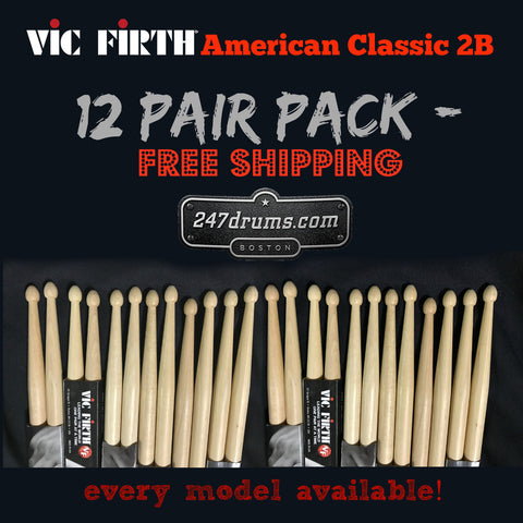 Vic Firth American Classic 2B -12 pair - special pack (FREE SHIPPING)