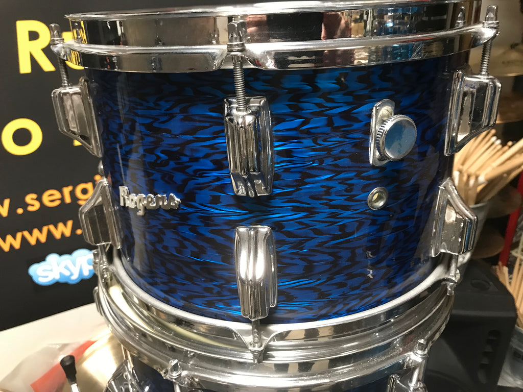 Rogers blue onyx vintage drum set 4 pc