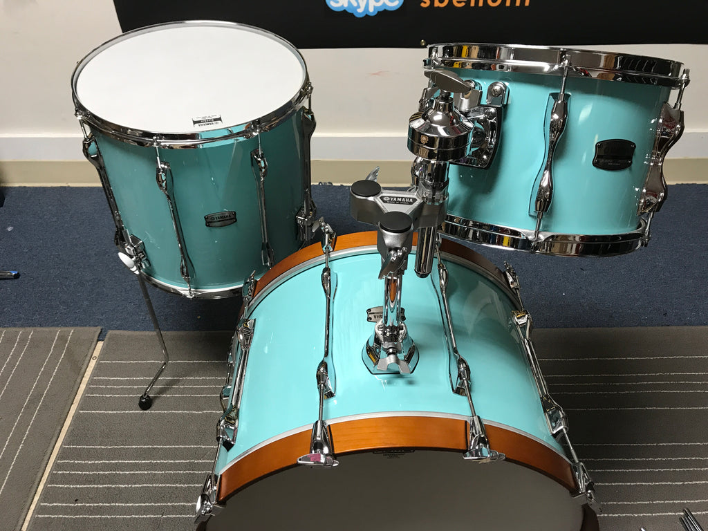 Yamaha Recording Custom Used Mint 8x12,14x15 FT, 14x22 Bass Drum SURF GREEN