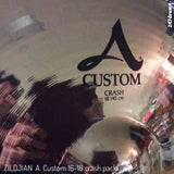 Zildjian A Custom Crash Pack (16" & 18") with 2 Free Yamaha Cymbal Stands